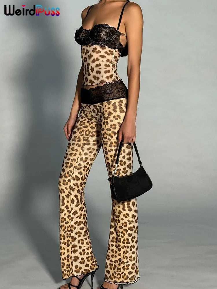 Sexy Patchwork Mesh 2 Piece Set Women Cleavage Sleeveless