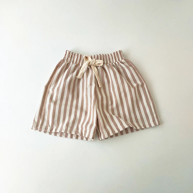 Vintage Linen Cotton Stripe Pants Baby Boy Girl