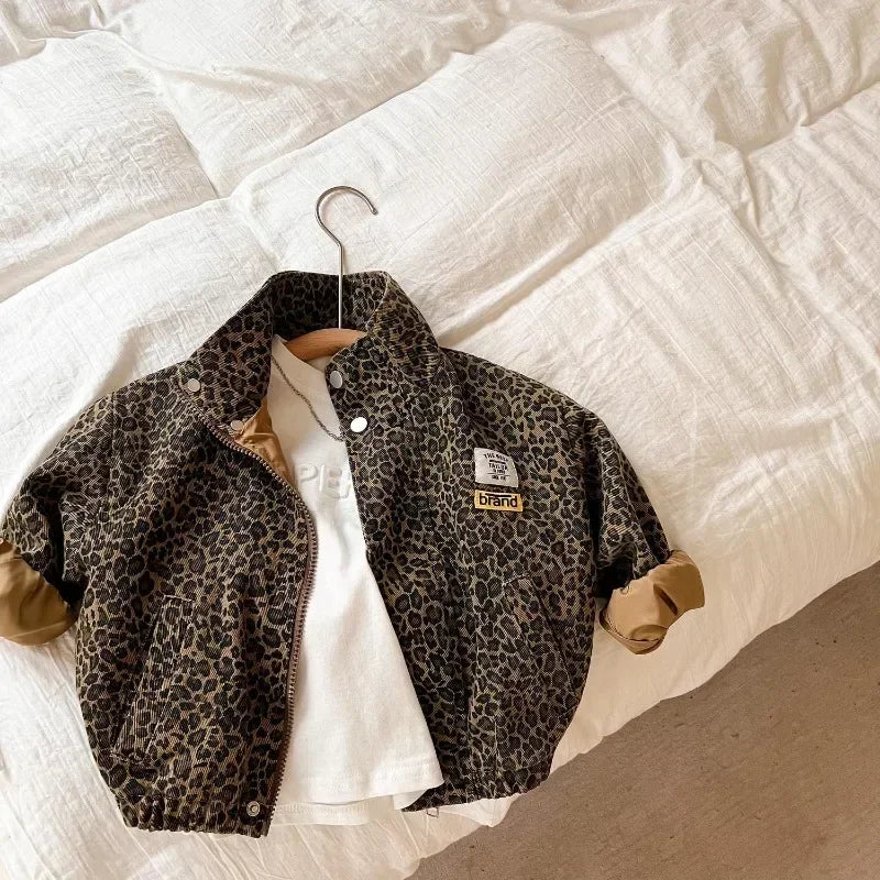 Coat Children Spring Autumn Boy Coat Leopard Style Girl Print Jacket