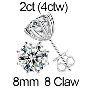 Round Moissanite Diamond Ear Studs