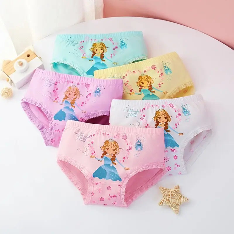 5PC Girls' Briefs Cotton Underwear Girls Boxer 2- 10 Years