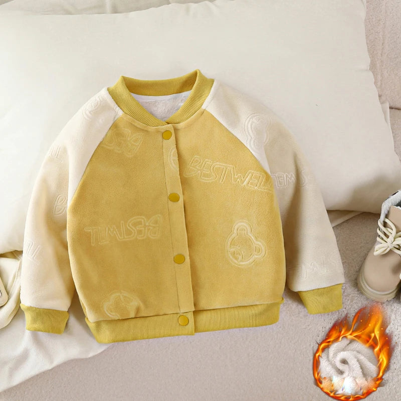 Children coat autumn and winter boys girls sports baseball uniform 0-9 age fashion kids clothing