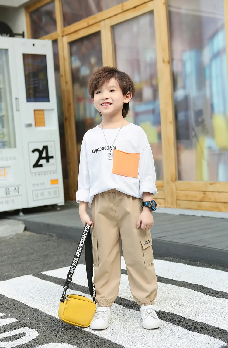 Fashion Spring Boys Pants Casual Long Style Trousers