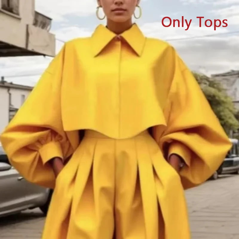 Beauty blue Elegant Women's Coat Pant Yellow Blazer New