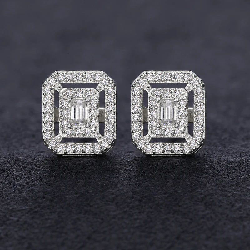 Round Moissanite Diamond Ear Studs