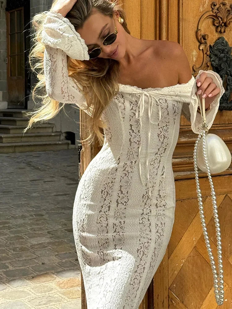 Hollow Out Lace Backless Slim Women Strapless