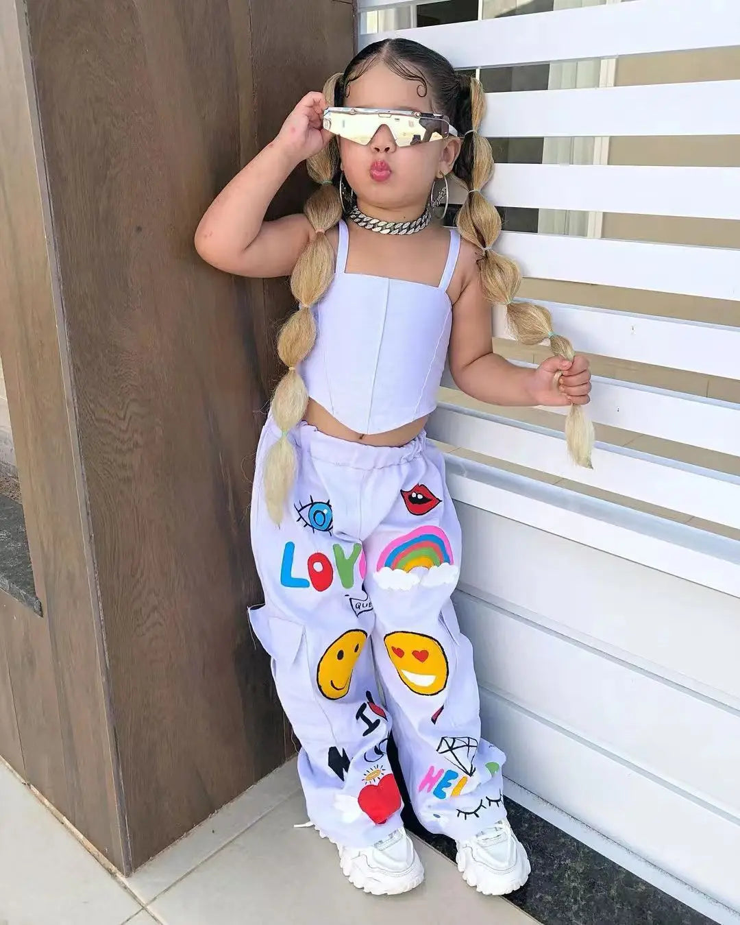 Girls' Clothes 2 Pcs Set Top+ Long Pants