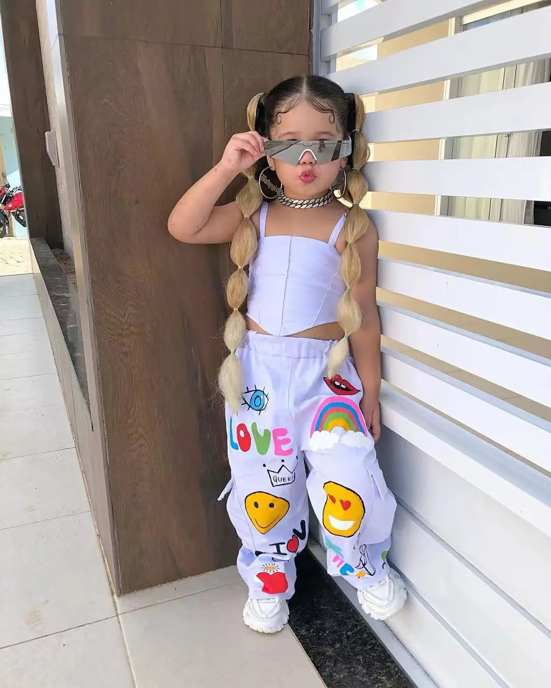 Girls' Clothes 2 Pcs Set Top+ Long Pants
