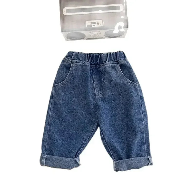 Baby Pants Solid Kids Jeans Casual Boys Denim Pants Soft Girls Fashion Trousers