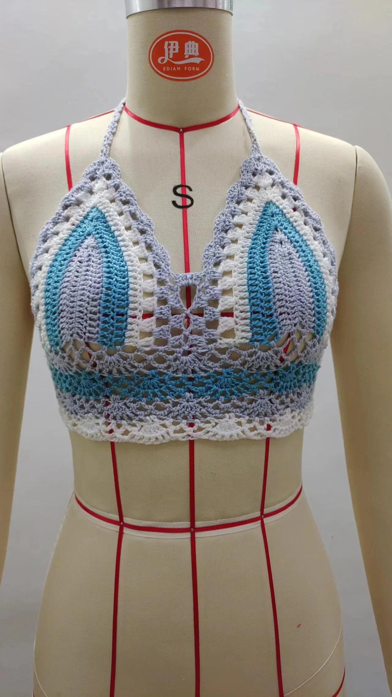 Crochet Bikini Sexy Swimming Bra Large Female Swimwear S M L XL