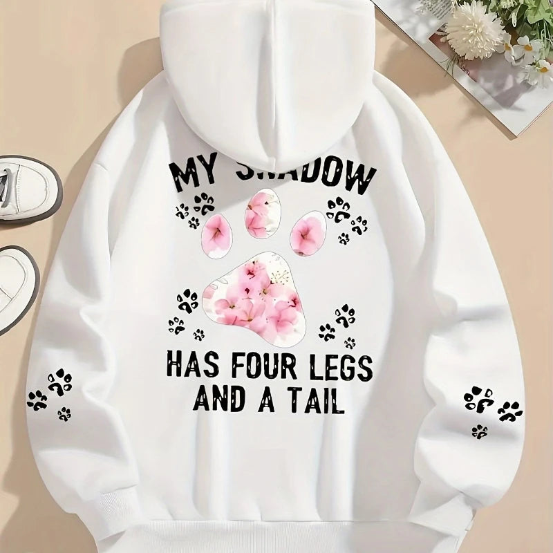 Women's Hoodies Cute Cat Paw Printing Sweatshirts