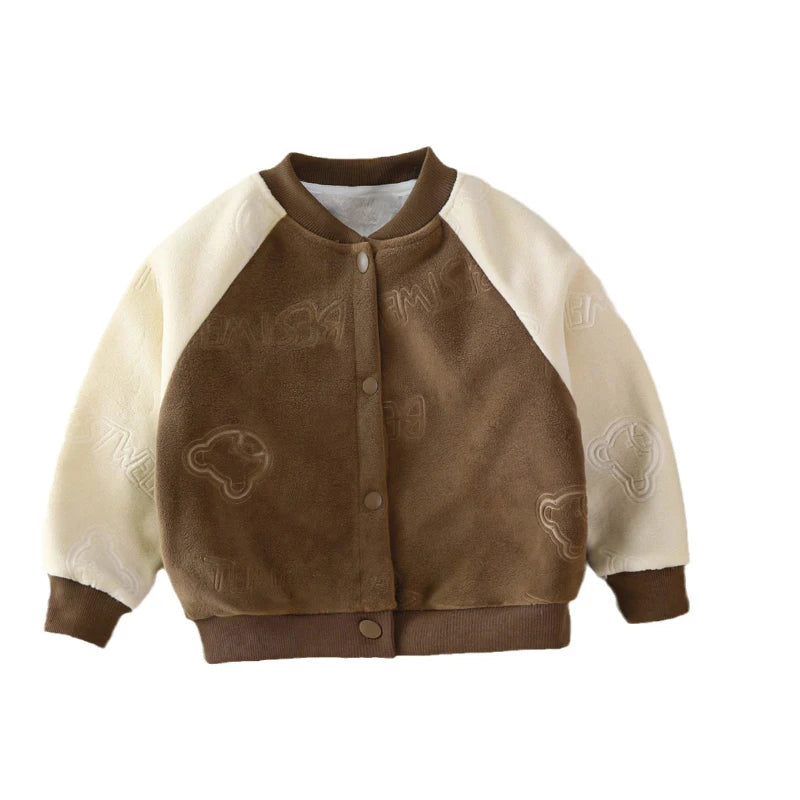 Children coat autumn and winter boys girls sports baseball uniform 0-9 age fashion kids clothing