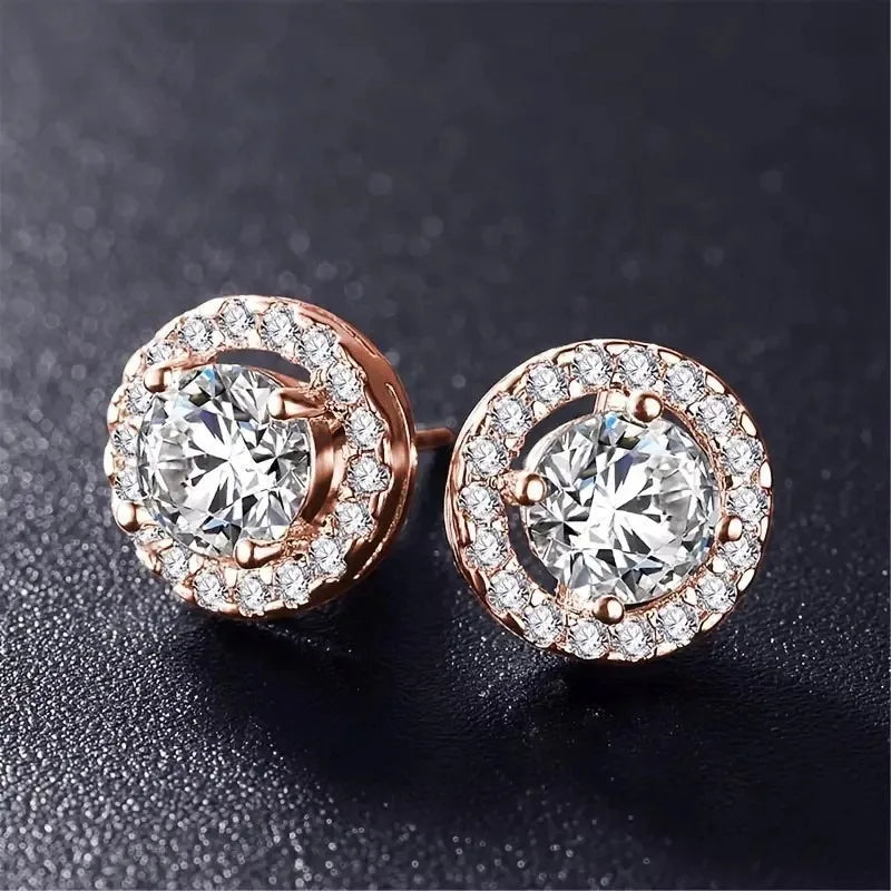 2pcs Crystal Stud Earrings