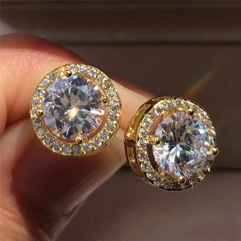 2pcs Crystal Stud Earrings