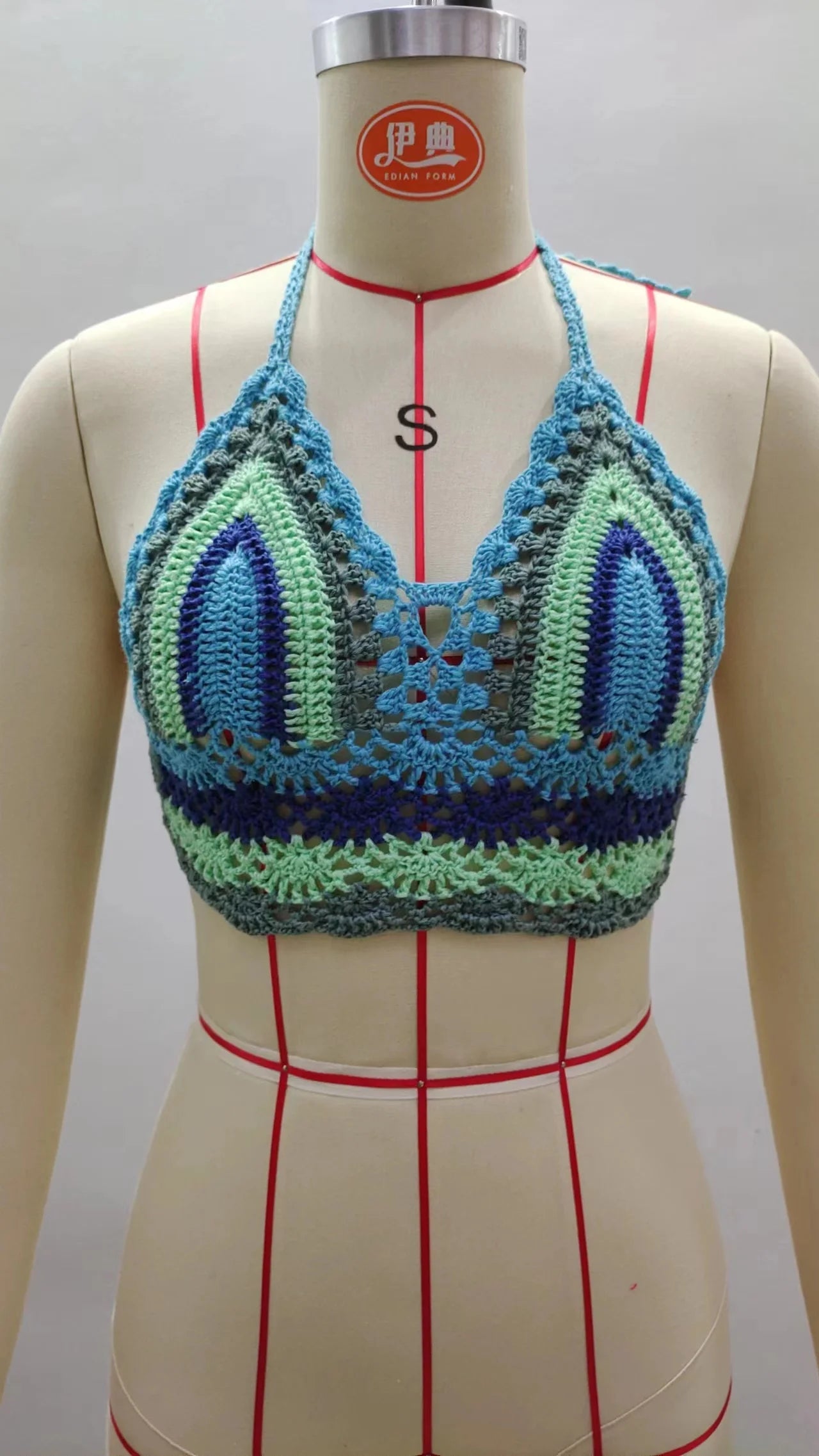 Crochet Bikini Sexy Swimming Bra Large Female Swimwear S M L XL