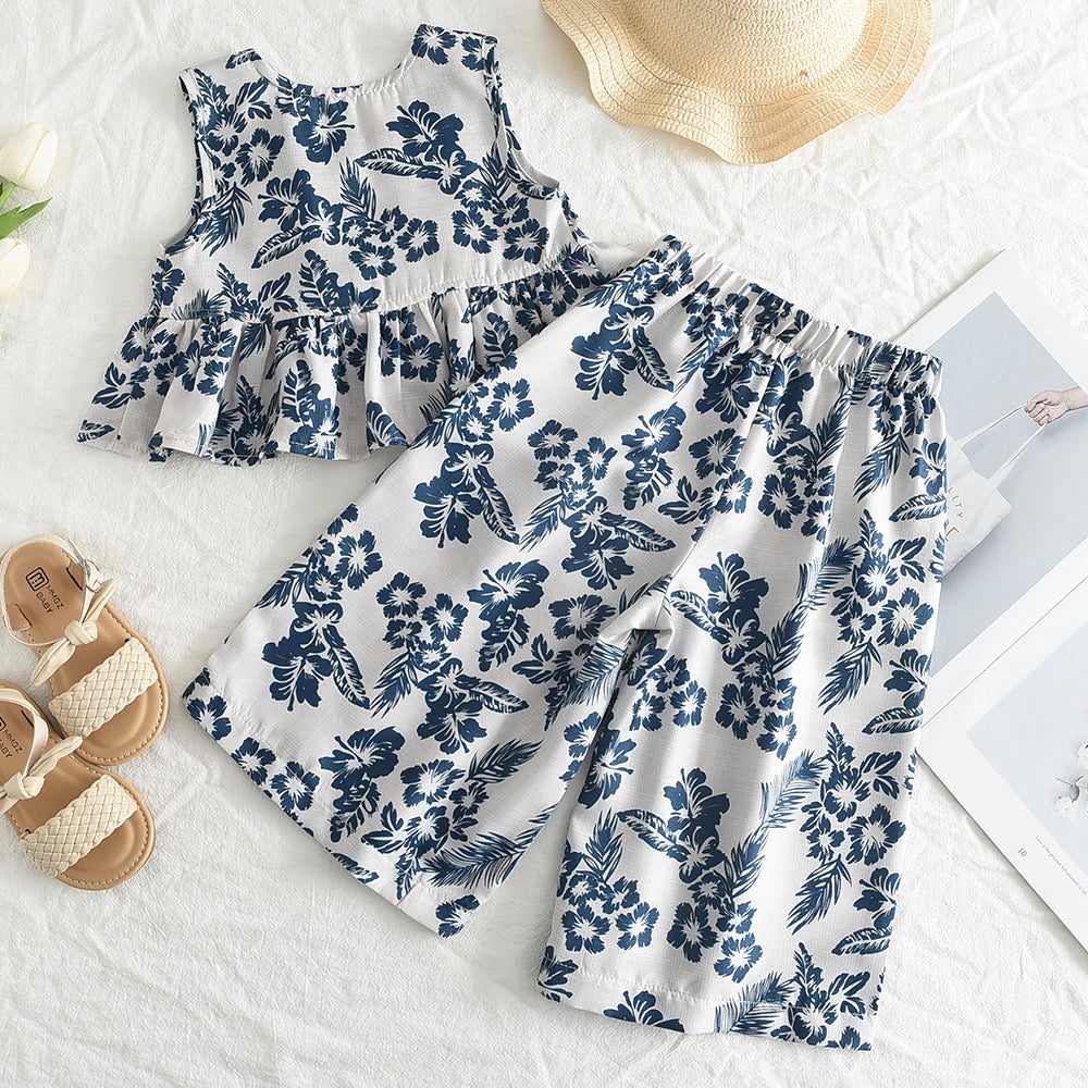 Bear Leader 2PCS Baby Girls Clothing Sets Summer Floral Kids Girls Clothes Sets Shirts Tops Pants 2PCS Outfits Children Suits