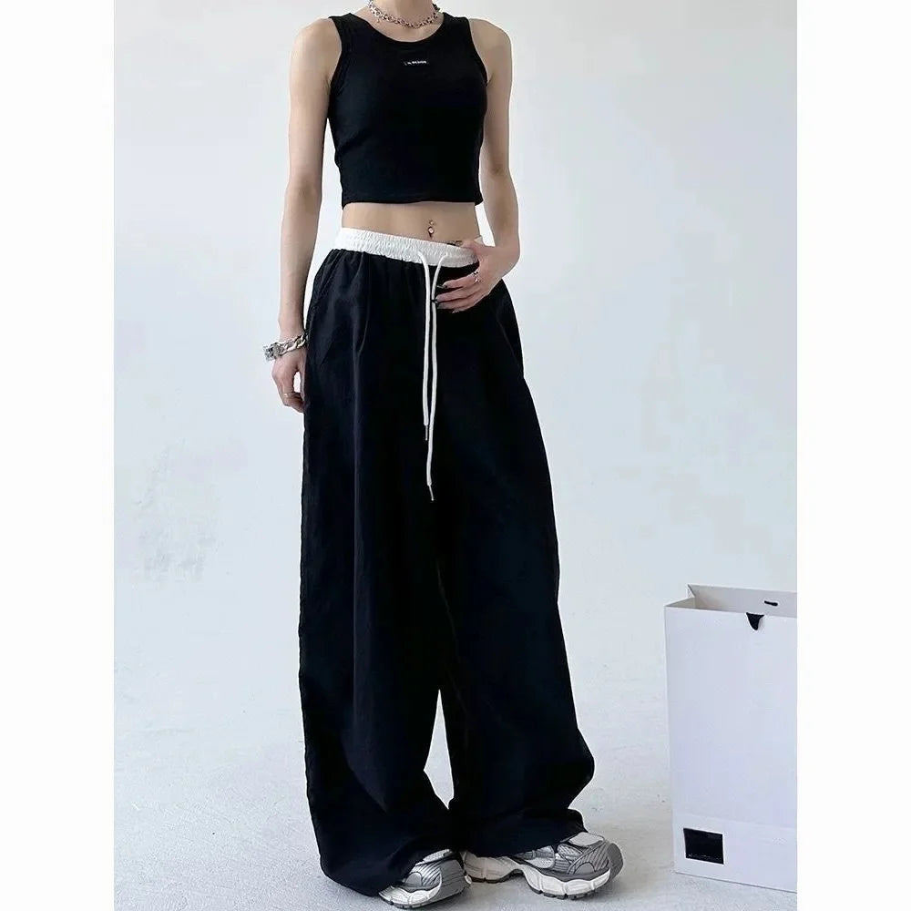 High Street Women's Wide Leg Pants Drawstring