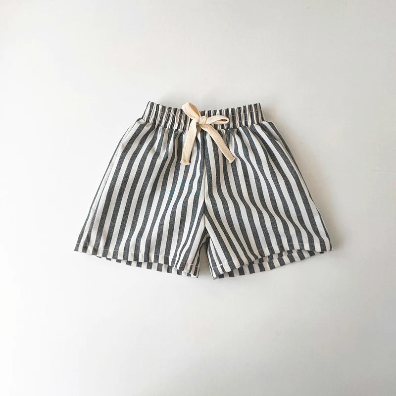 Vintage Linen Cotton Stripe Pants Baby Boy Girl