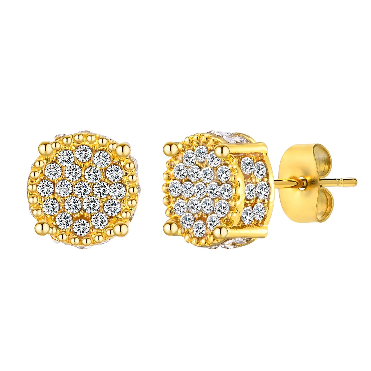 Men's Luxury CZ Stone Stud Earrings,