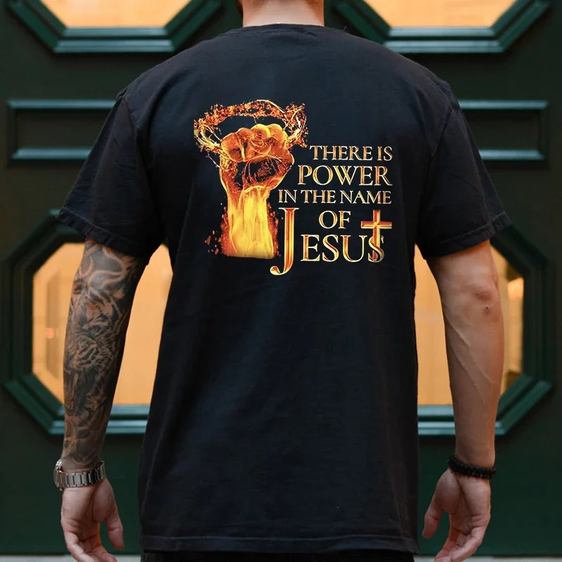 Men Tee T-shirt Jesus Christ Back Printing