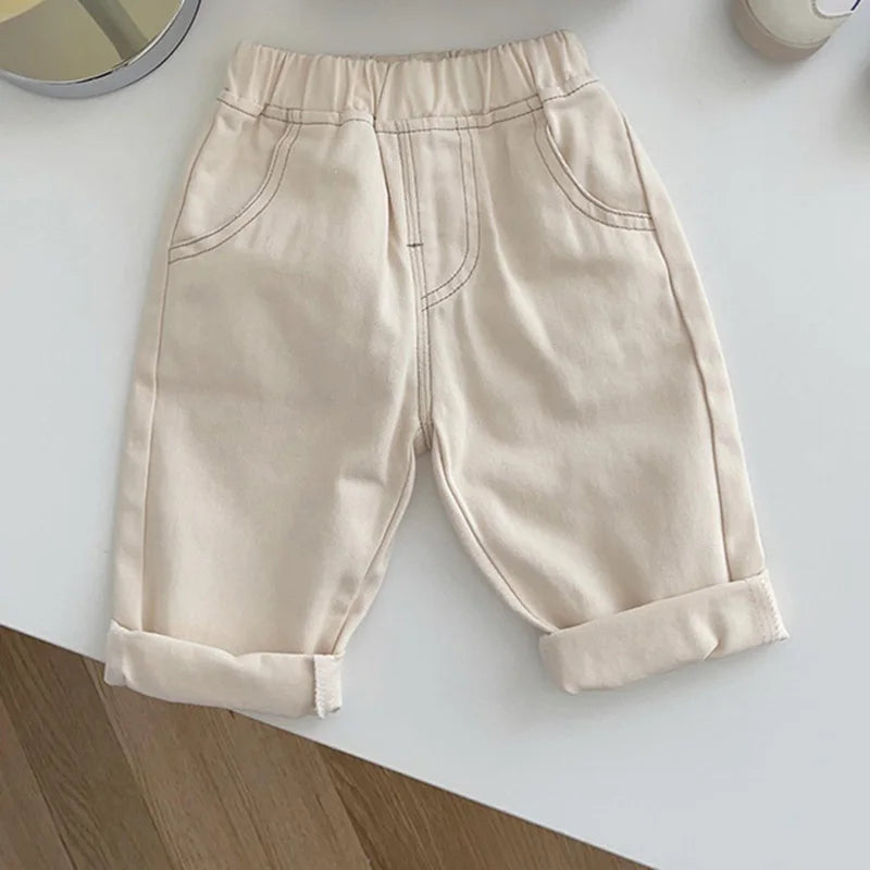 Kids Jeans Casual Boys Denim Pants Soft Girls Fashion Trousers