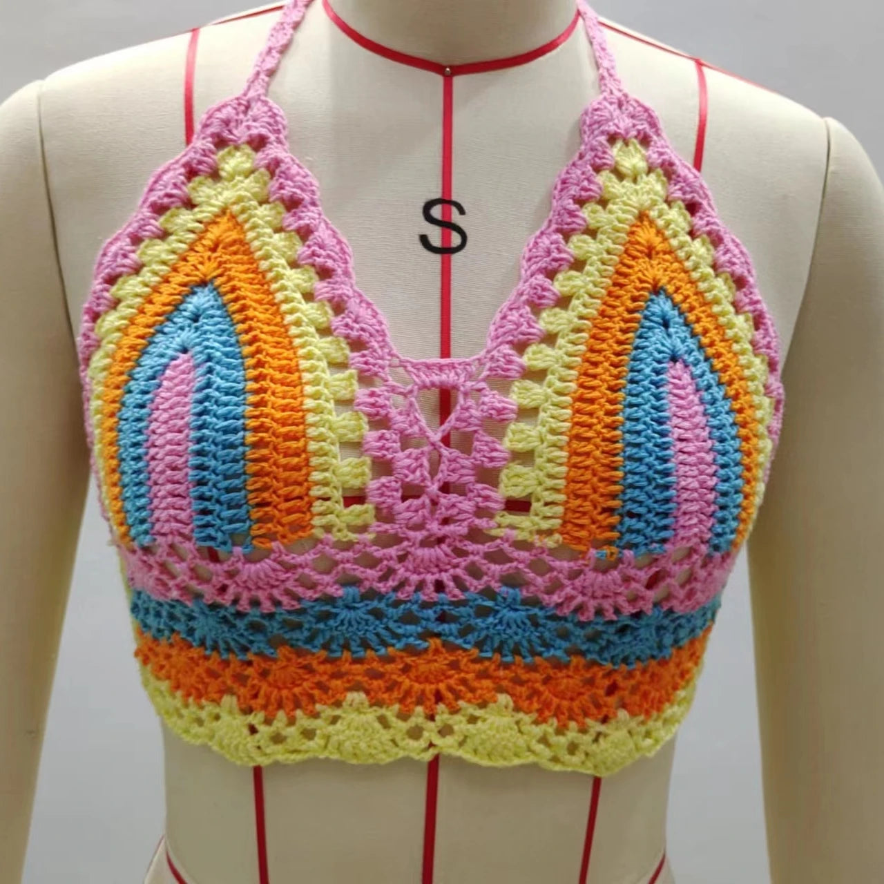 Crochet Bikini Sexy Swimming Bra Large Female Swimwear S M L XL