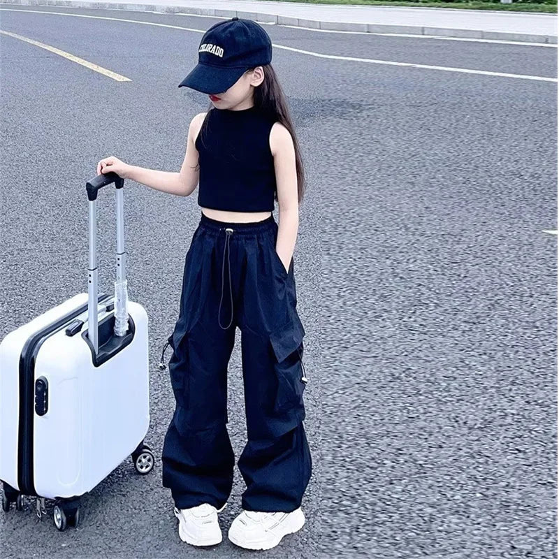 Girls Cargo Pants 5-14 Years Spring Fashion