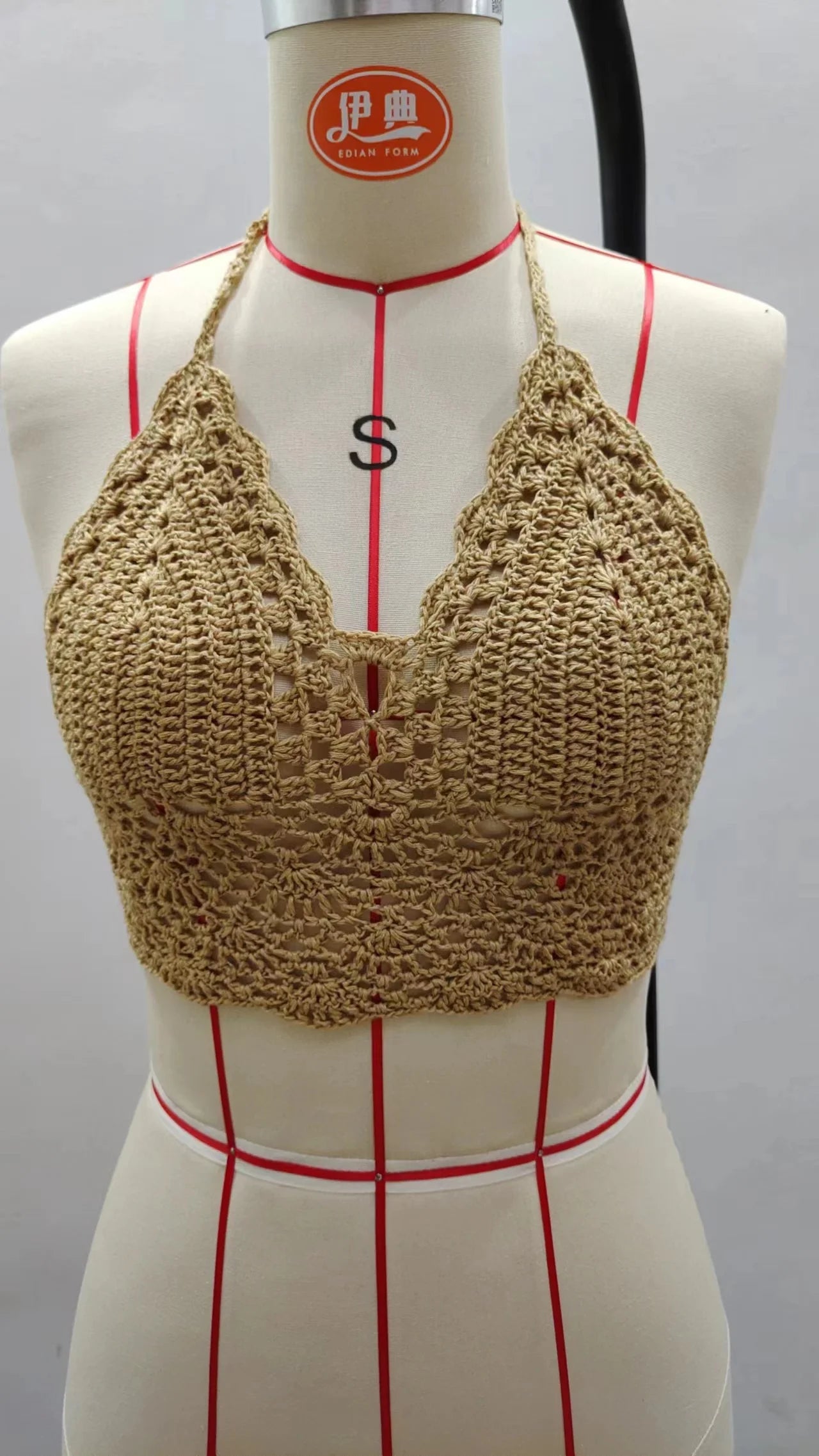 Crochet Bikini Sexy Swimming Bra Large Female Swimwear S M L XL