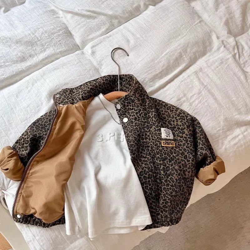 Coat Children Spring Autumn Boy Coat Leopard Style Girl Print Jacket