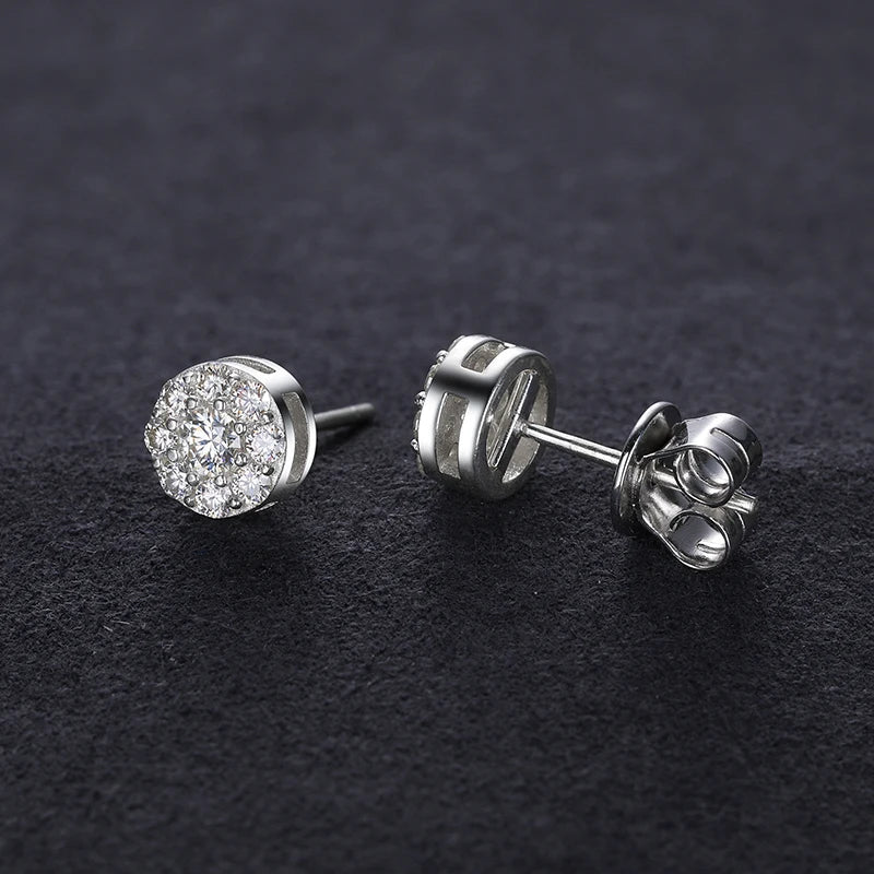 Round Moissanite Diamond Ear Studs