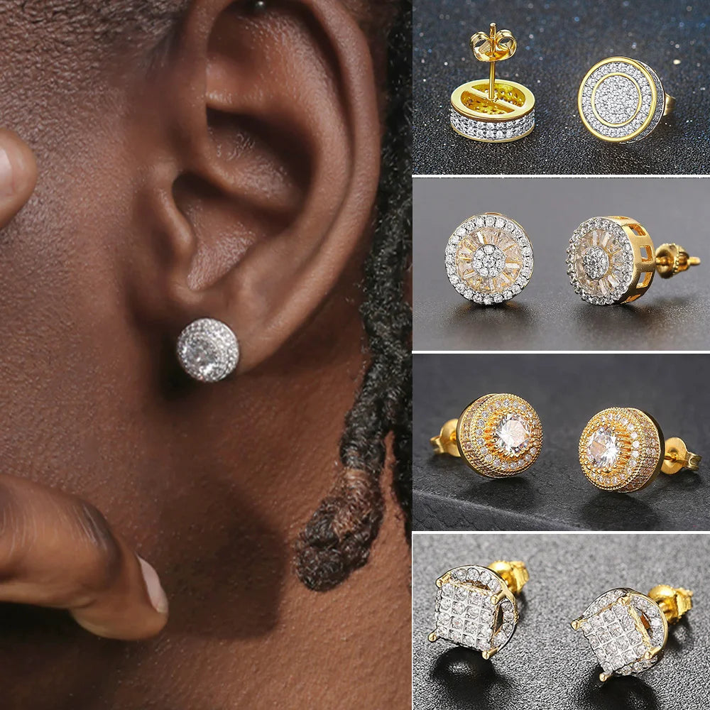 Fashion Hip-hop Ice Studded Earring for Men