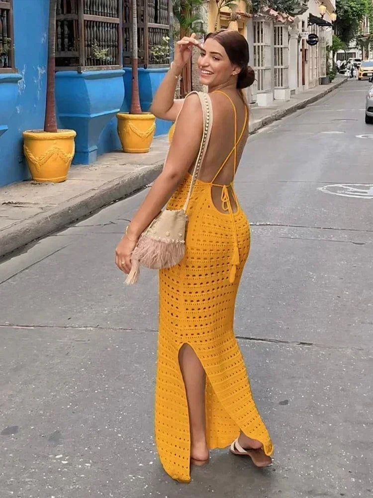 Sexy Knit Spaghetti Strap Bodycon Beach