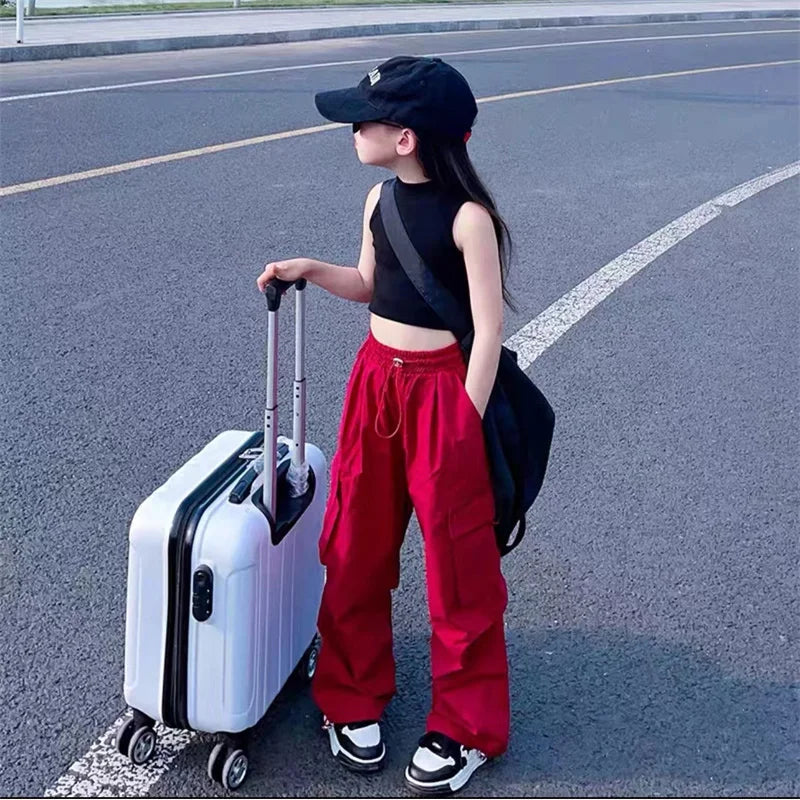 Girls Cargo Pants 5-14 Years Spring Fashion