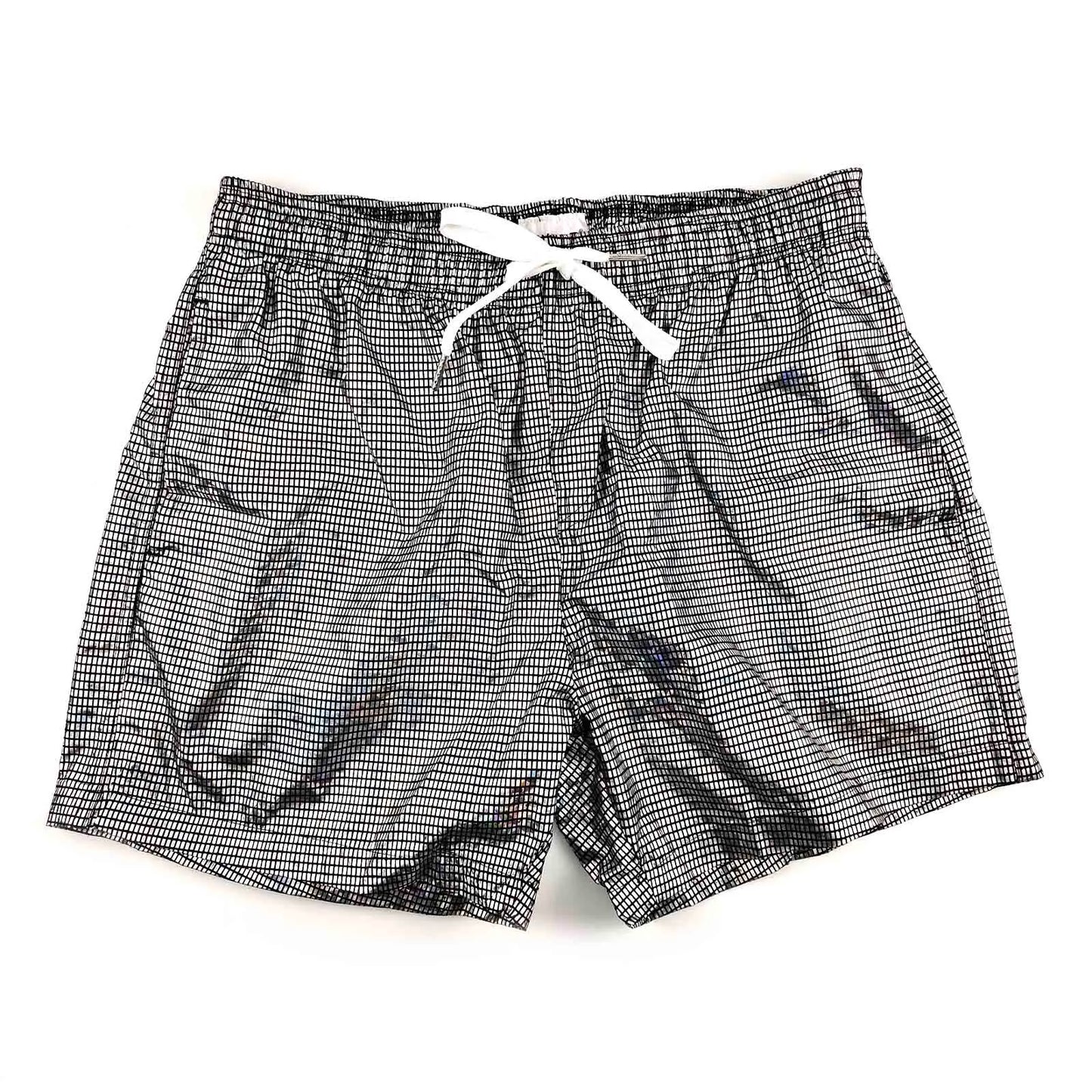 Men's Stretch Swim Trunks Faux Leather Swimwear Beachwear Quick Dry
