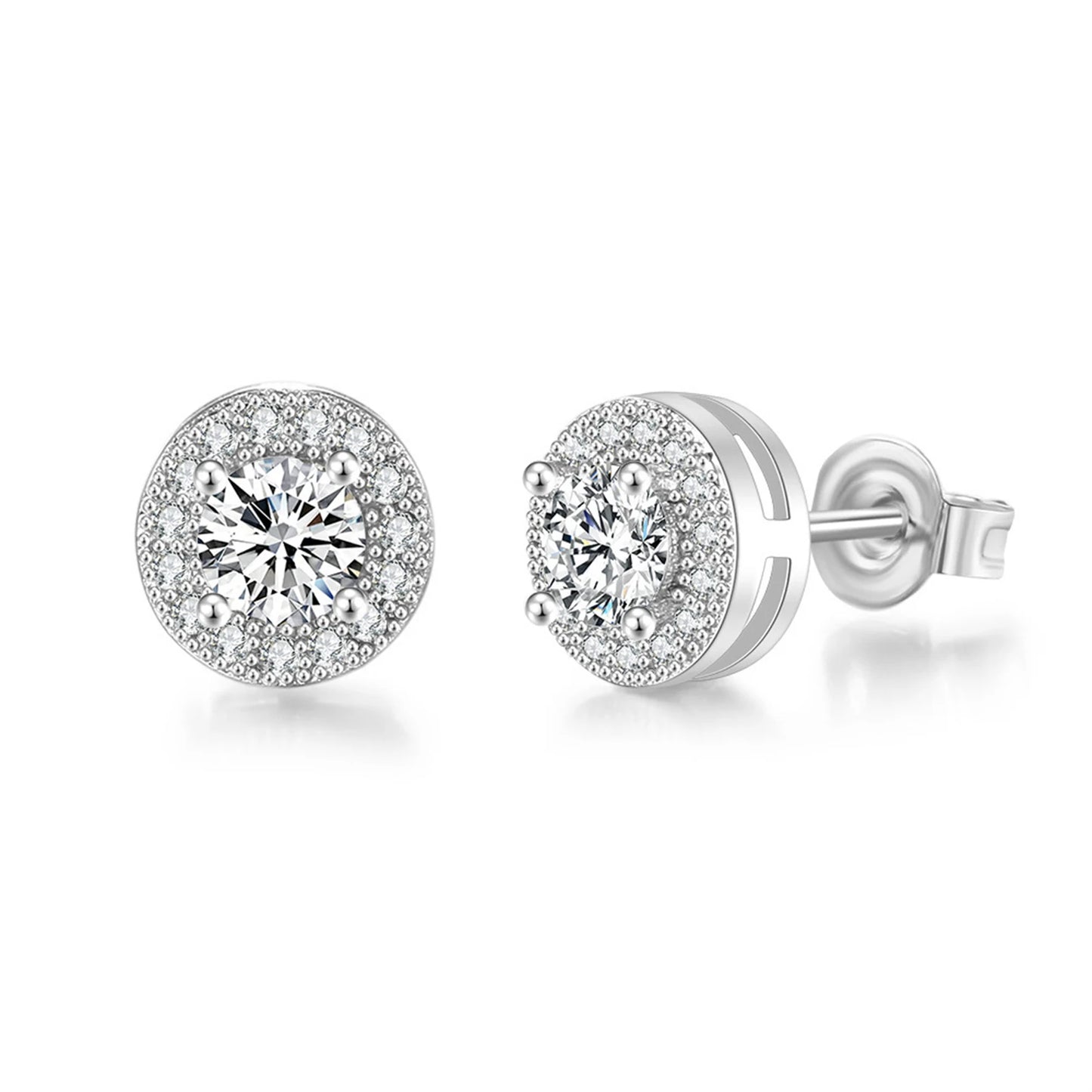 Men's Luxury CZ Stone Stud Earrings,