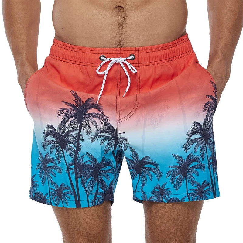 New 3D Simple Graphic Beach Shorts Men Women