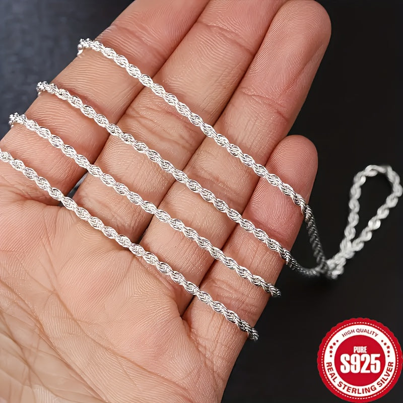 925 Sterling Silver Twisted Rope Chain