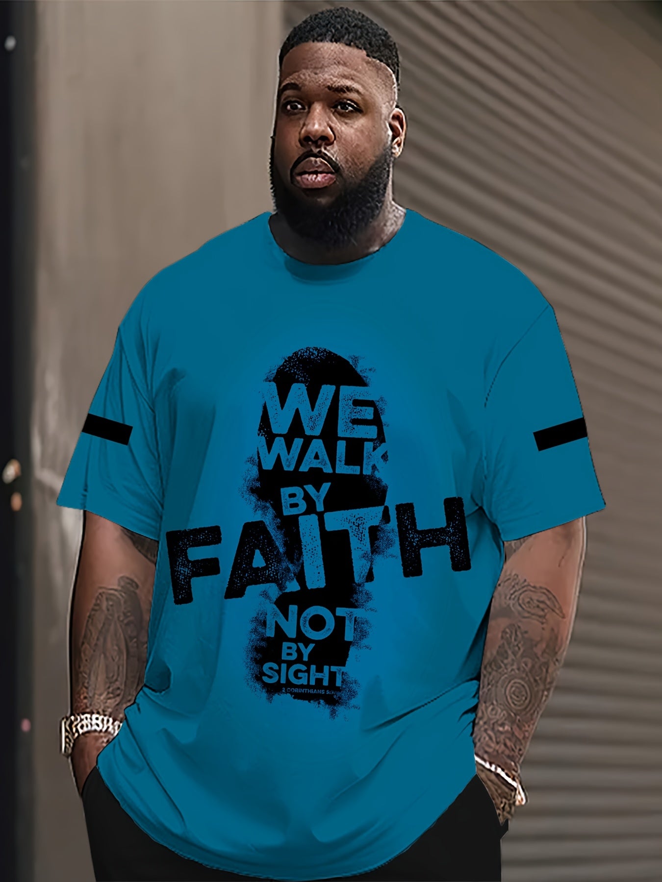 Faith-Inspired 3D Printed T-Shirt for Men & Women - Casual/Sporty, Stretch Fabric, Machine Washable, PLUS SIZE