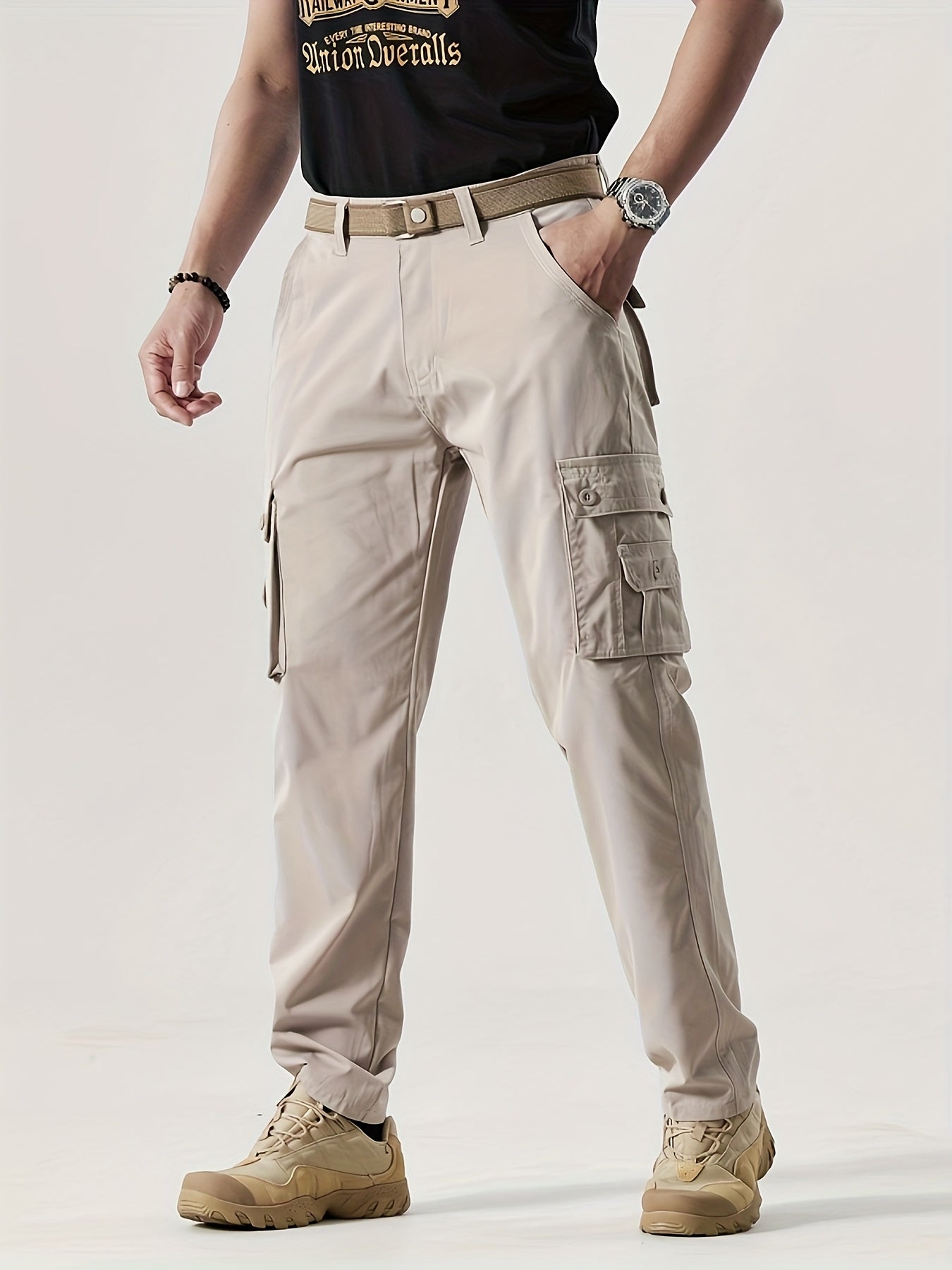 Men's Casual Work Pants, Polyester