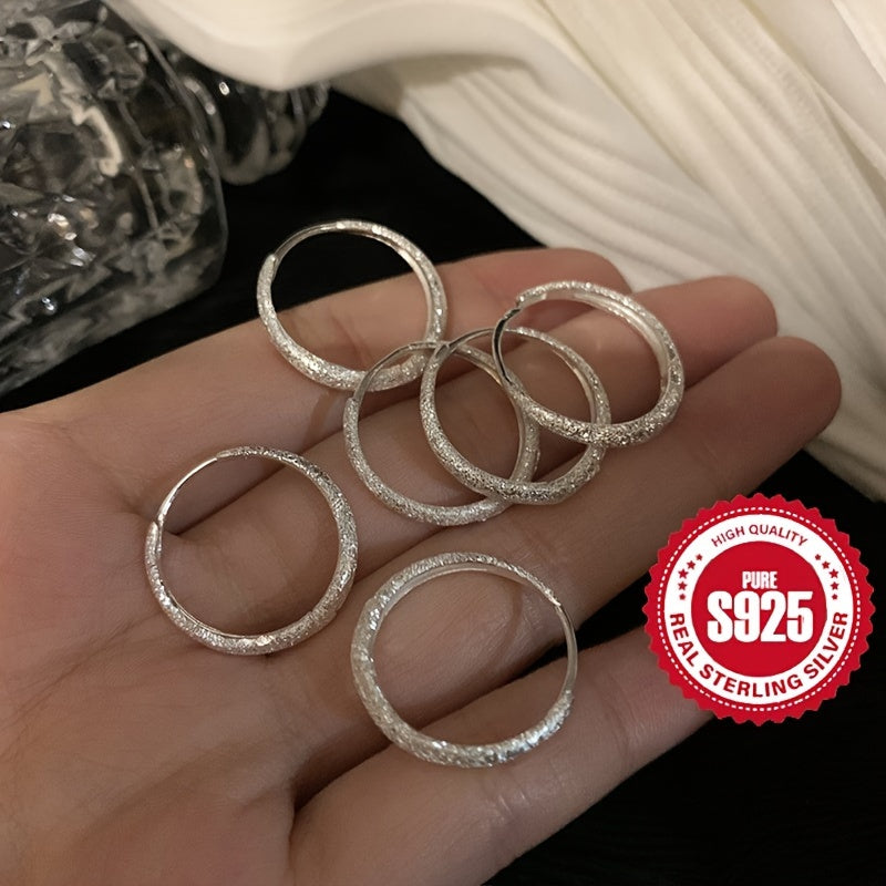 925 Sterling Silver Ear Cuff Sparkling Earrings Low Allergy