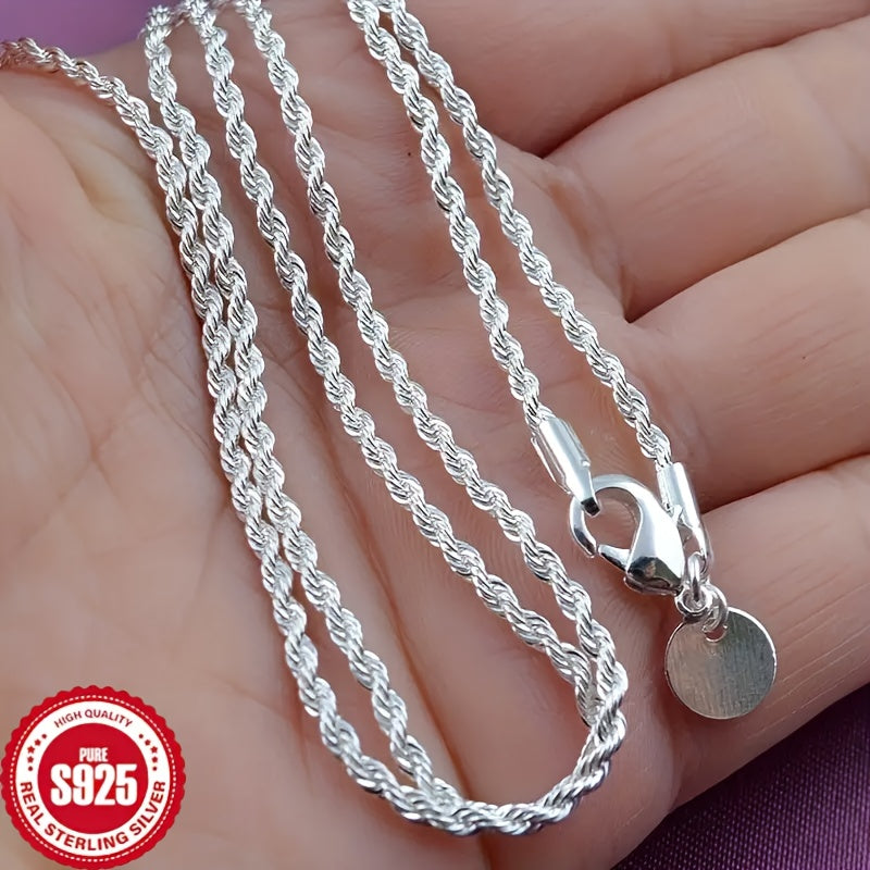 925 Sterling Silver Twisted Rope Chain