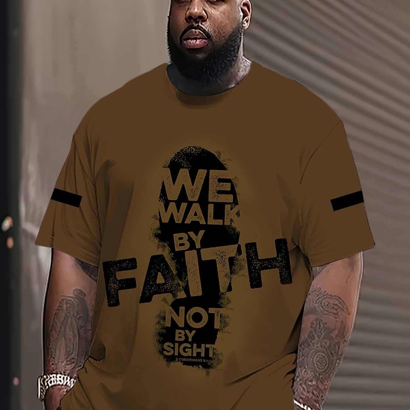 Faith-Inspired 3D Printed T-Shirt for Men & Women - Casual/Sporty, Stretch Fabric, Machine Washable, PLUS SIZE