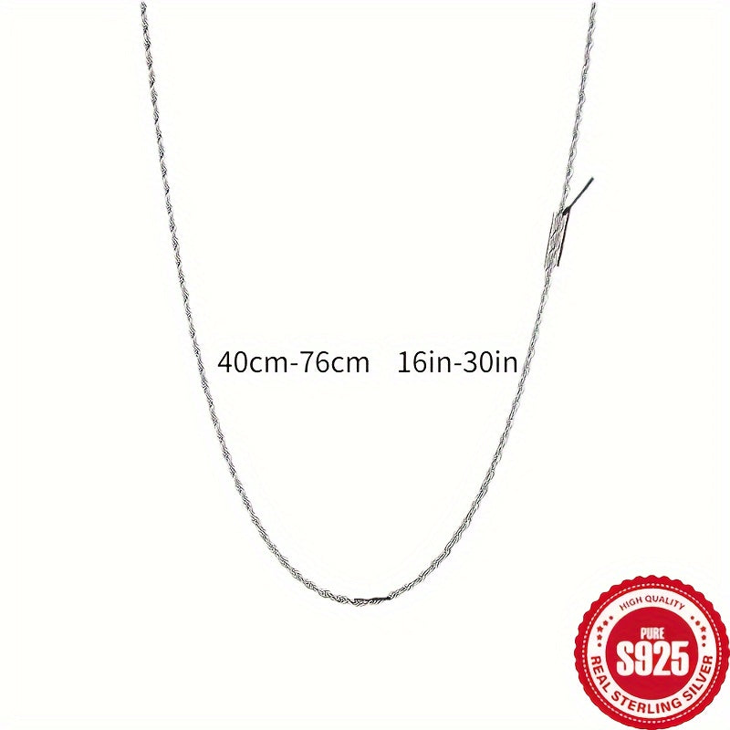 925 Sterling Silver Twisted Rope Chain