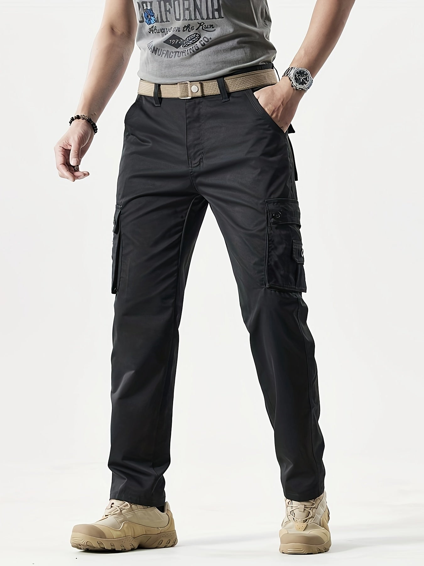 Men's Casual Work Pants, Polyester