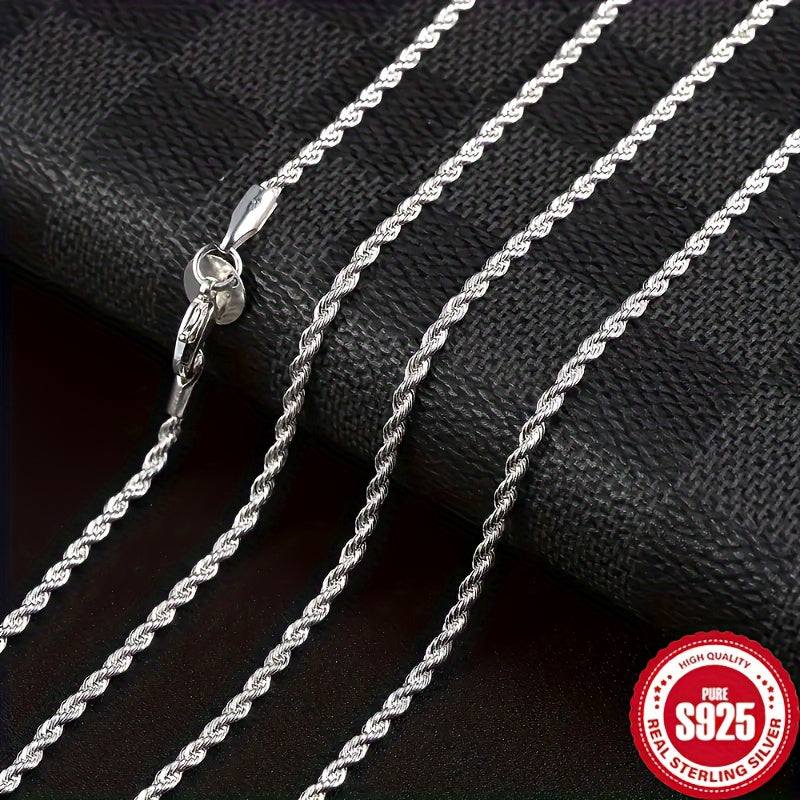 925 Sterling Silver Twisted Rope Chain