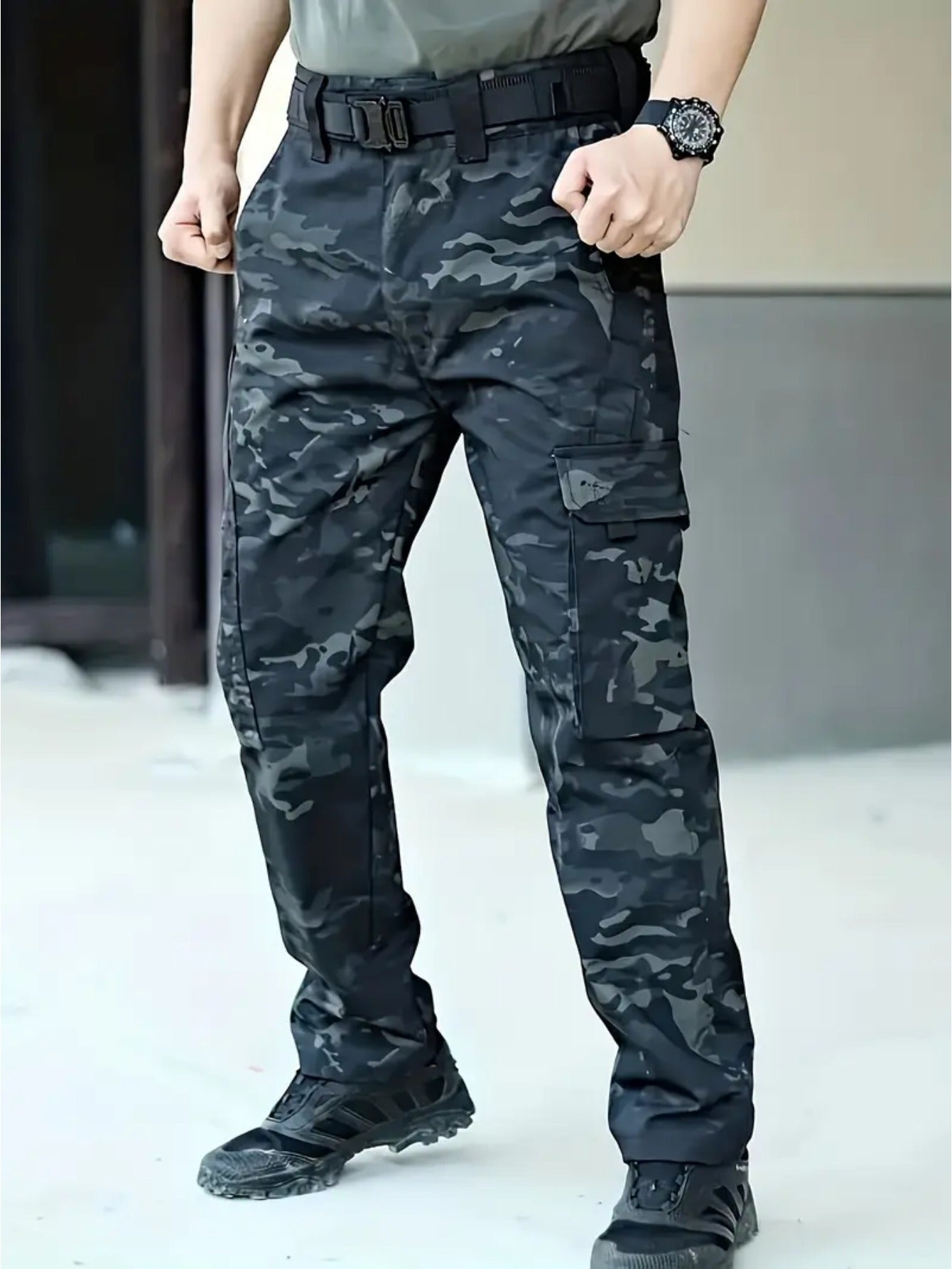 Men's Straight Leg Cargo Pants, Hiking Outdoor