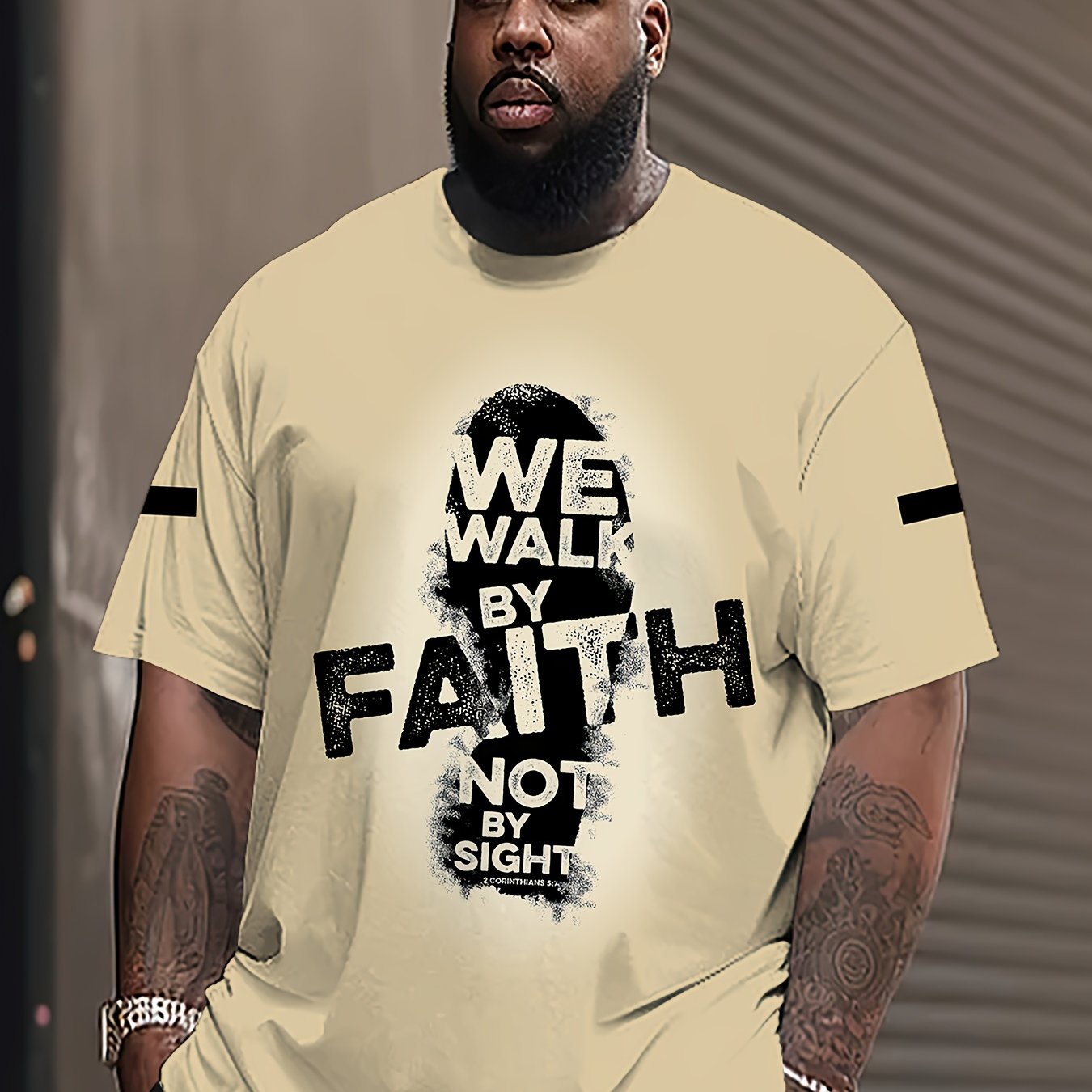 Faith-Inspired 3D Printed T-Shirt for Men & Women - Casual/Sporty, Stretch Fabric, Machine Washable, PLUS SIZE
