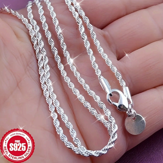 925 Sterling Silver Twisted Rope Chain
