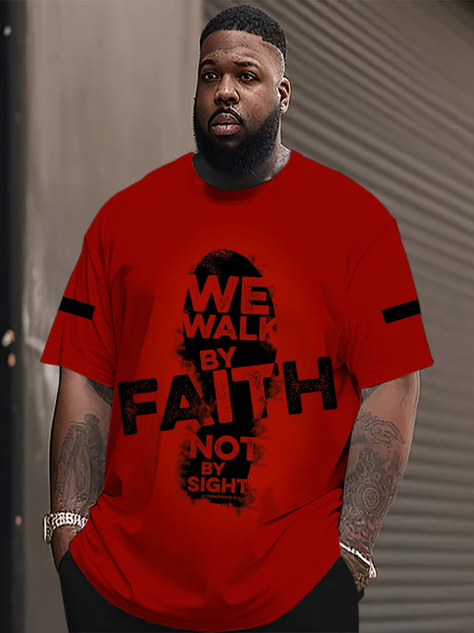 Faith-Inspired 3D Printed T-Shirt for Men & Women - Casual/Sporty, Stretch Fabric, Machine Washable, PLUS SIZE
