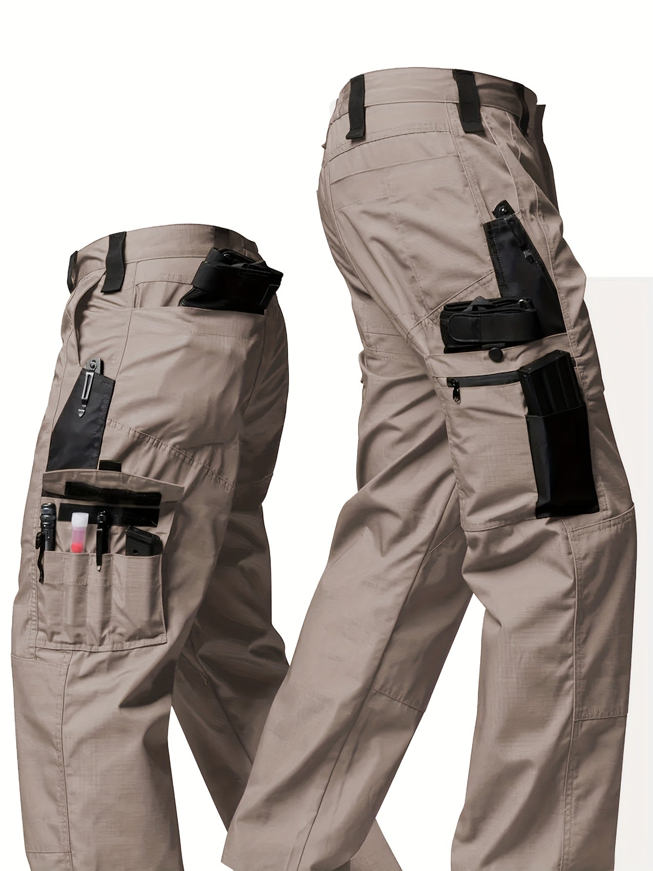 Men's Straight Leg Cargo Pants, Hiking Outdoor